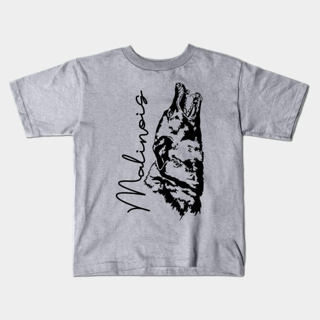 Belgian Malinois dog portrait Kids T-Shirt by wilsigns